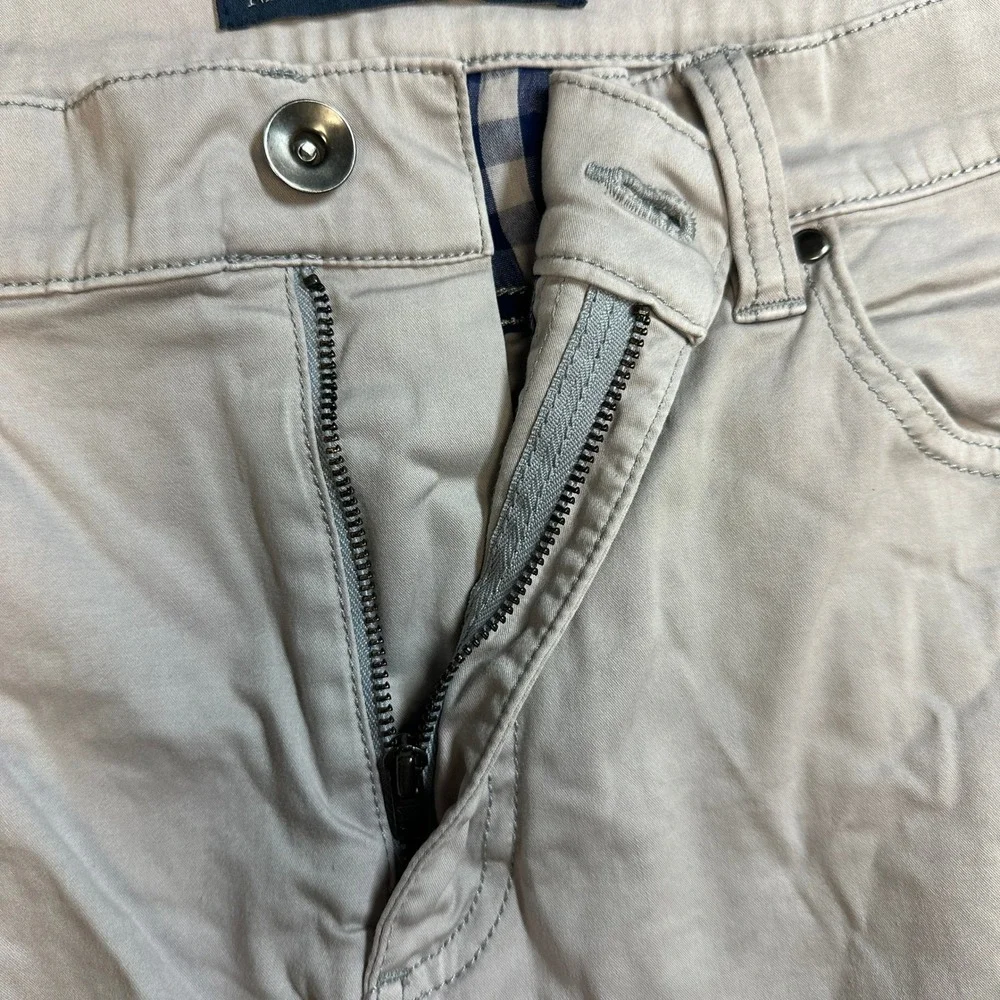 Nantucket Whaler Mens Chino Pants 34x30 Light Gray Stretch Cotton 5-Pocket Slim